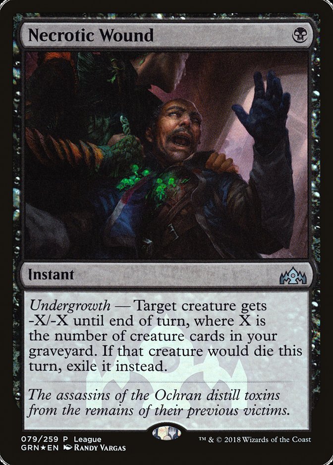 Necrotic Wound (League) [Guilds of Ravnica Promos] | Gate City Games LLC