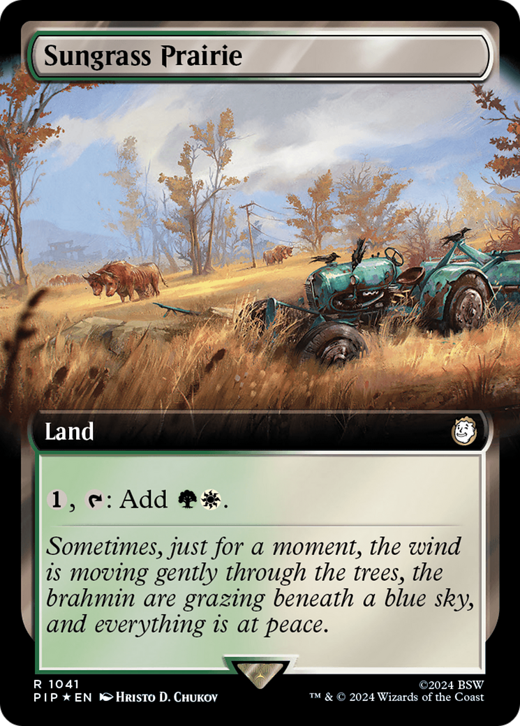 Sungrass Prairie (Extended Art) (Surge Foil) [Fallout] | Gate City Games LLC