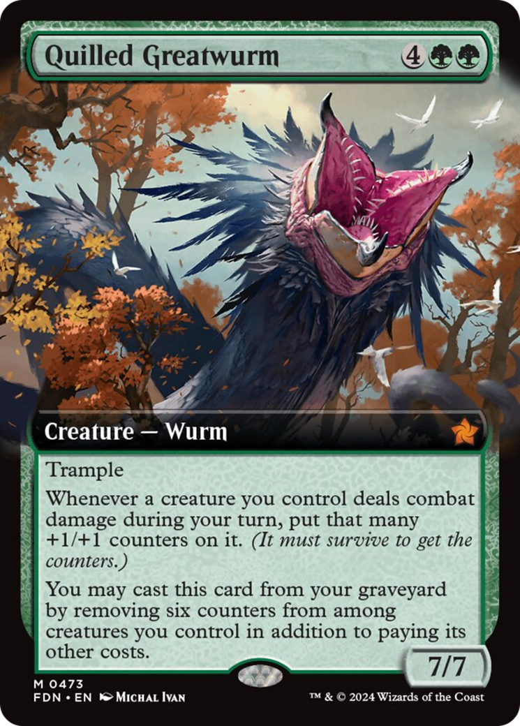 Quilled Greatwurm (Extended Art) [Foundations] | Gate City Games LLC