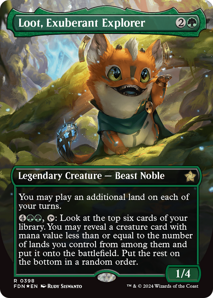 Loot, Exuberant Explorer (Borderless) (Mana Foil) [Foundations] | Gate City Games LLC