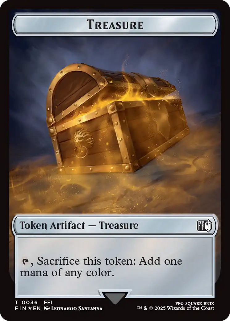 Clue // Treasure Double-Sided Token (Surge Foil) [FINAL FANTASY Commander Tokens] | Gate City Games LLC