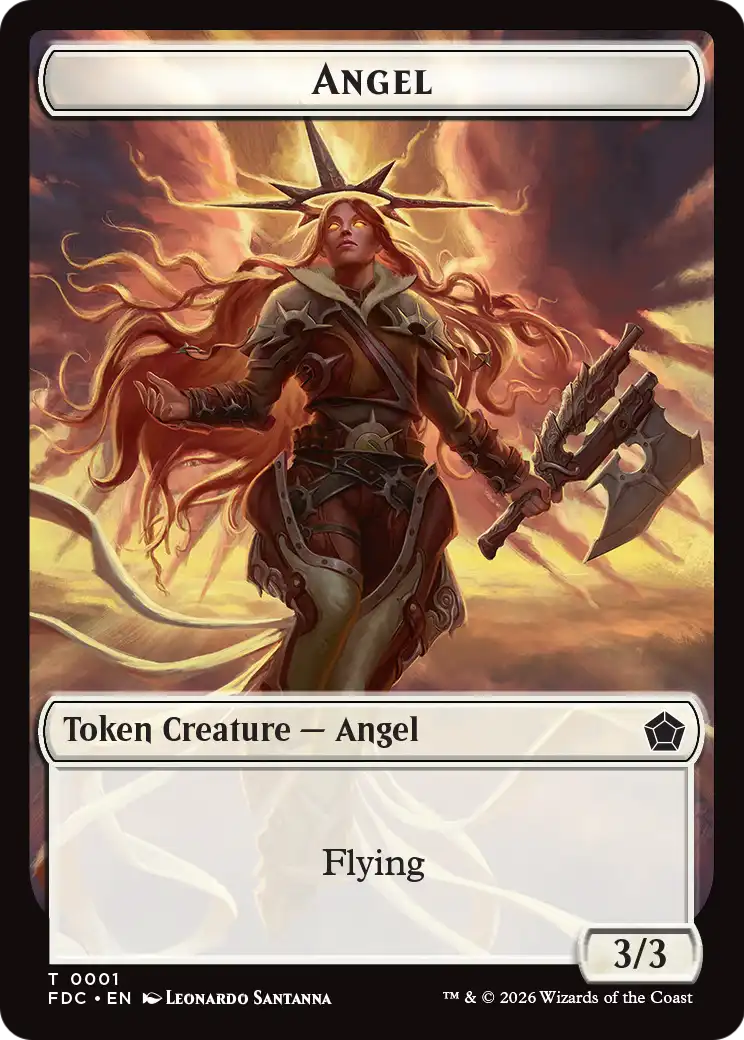 Angel (0001) // Angel (0002) Double-Sided Token [Foundations Commander Tokens] | Gate City Games LLC