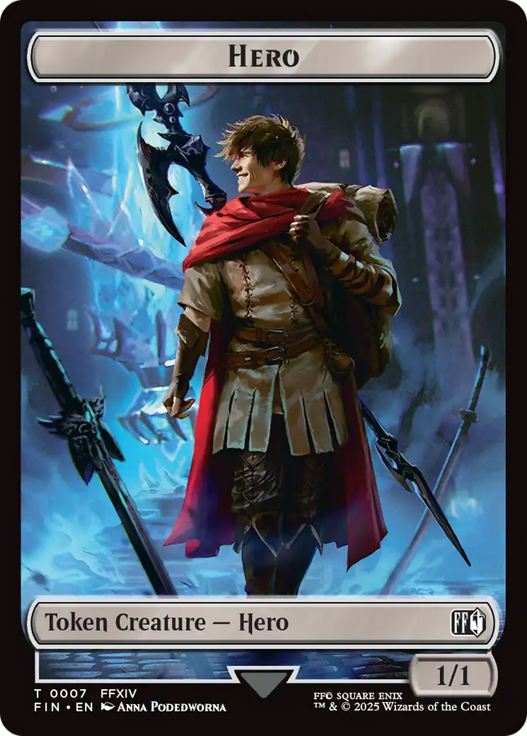 Hero (0007) // Wizard (0015) Double-Sided Token [FINAL FANTASY Tokens] | Gate City Games LLC