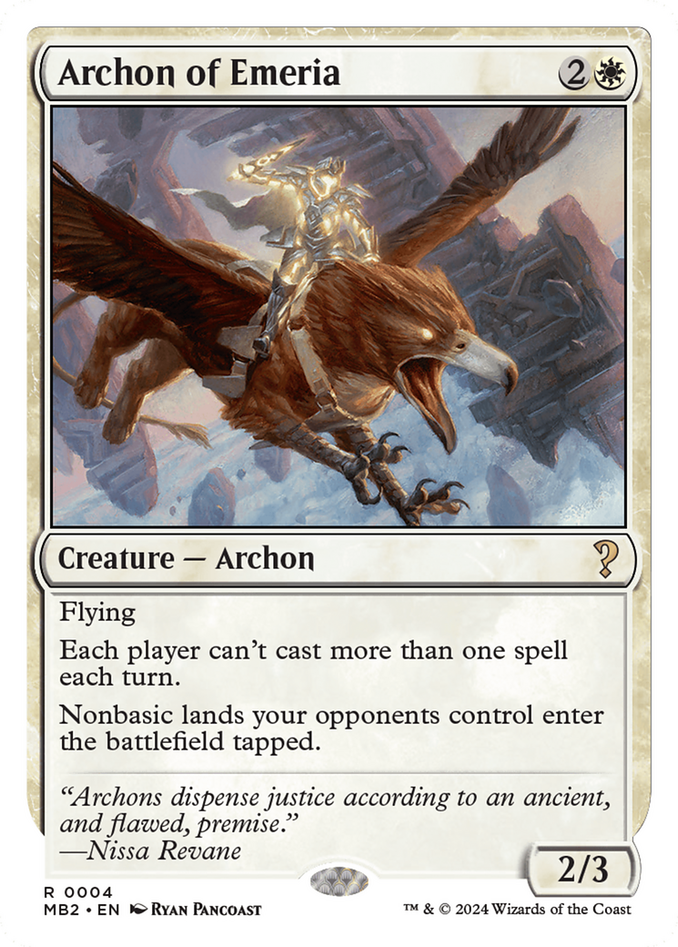 Archon of Emeria (White Border) [Mystery Booster 2] | Gate City Games LLC