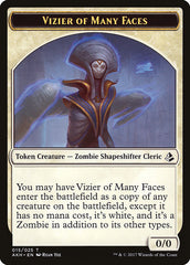 Vizier of Many Faces // Zombie Double-Sided Token [Amonkhet Tokens] | Gate City Games LLC