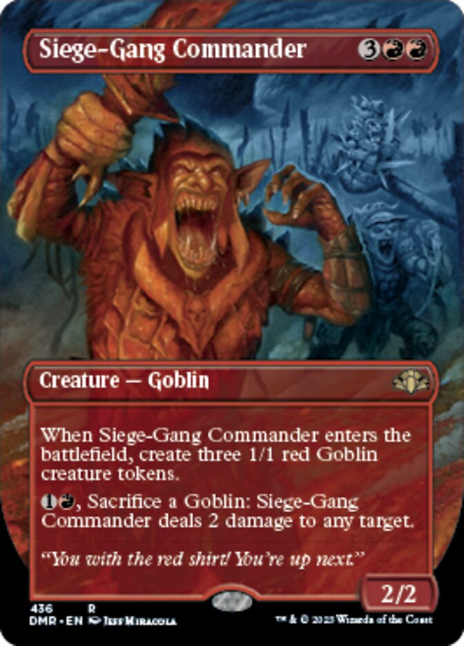Siege-Gang Commander (Borderless Alternate Art) [Dominaria Remastered] | Gate City Games LLC