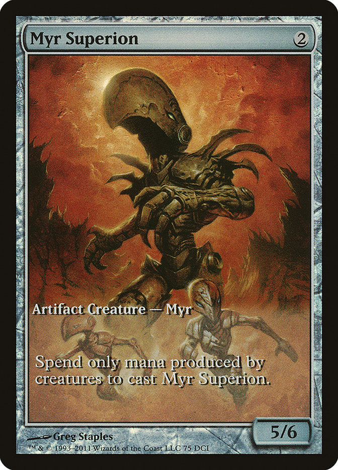 Myr Superion (Game Day) (Extended Art) [New Phyrexia Promos] | Gate City Games LLC
