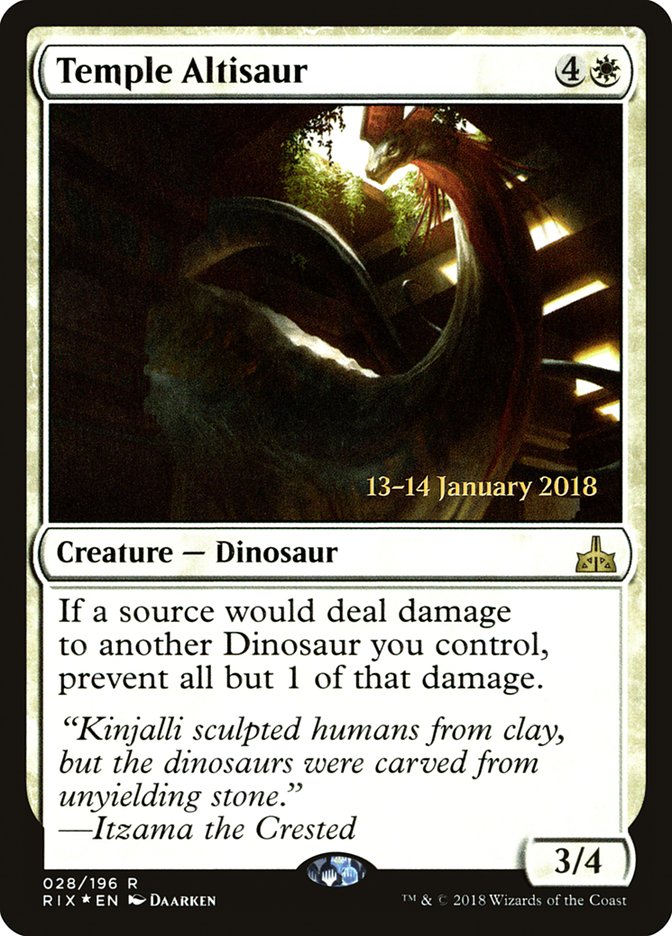 Temple Altisaur [Rivals of Ixalan Prerelease Promos] | Gate City Games LLC
