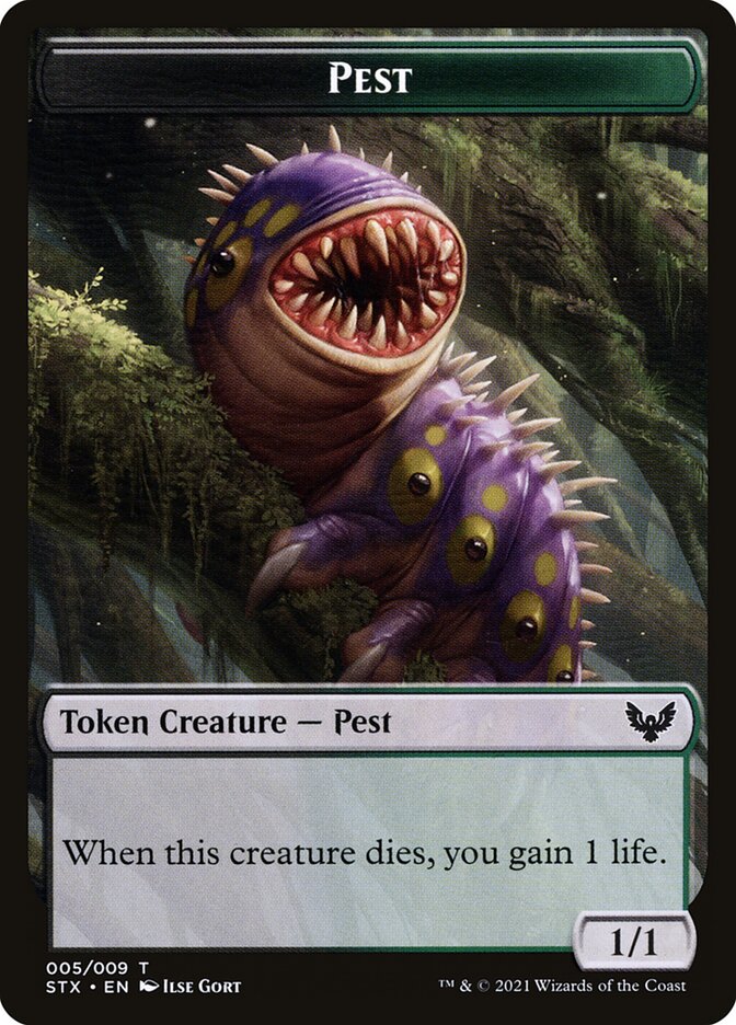 Pest (005) // Blood (017) Double-Sided Token [Challenger Decks 2022 Tokens] | Gate City Games LLC