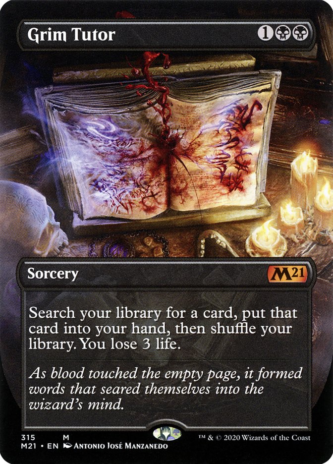 Grim Tutor (Borderless Alternate Art) [Core Set 2021] | Gate City Games LLC