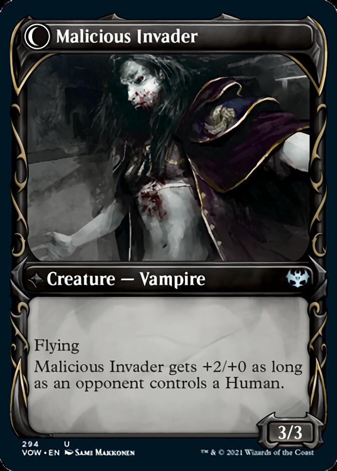 Innocent Traveler // Malicious Invader (Showcase Fang Frame) [Innistrad: Crimson Vow] | Gate City Games LLC