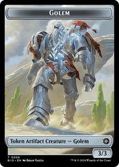Treasure // Golem Double-Sided Token [Outlaws of Thunder Junction Tokens] | Gate City Games LLC