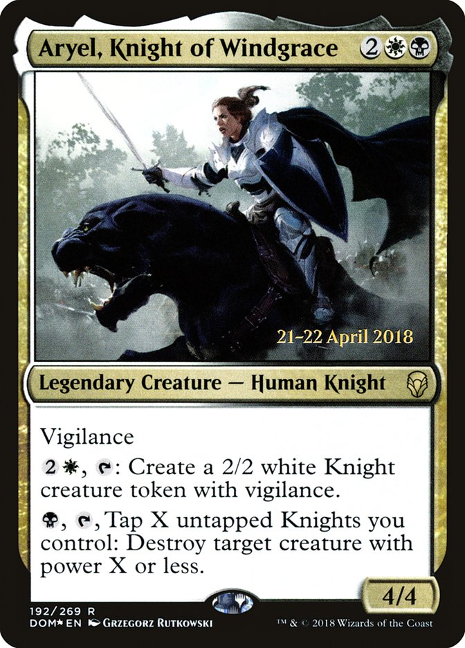 Aryel, Knight of Windgrace [Dominaria Prerelease Promos] | Gate City Games LLC