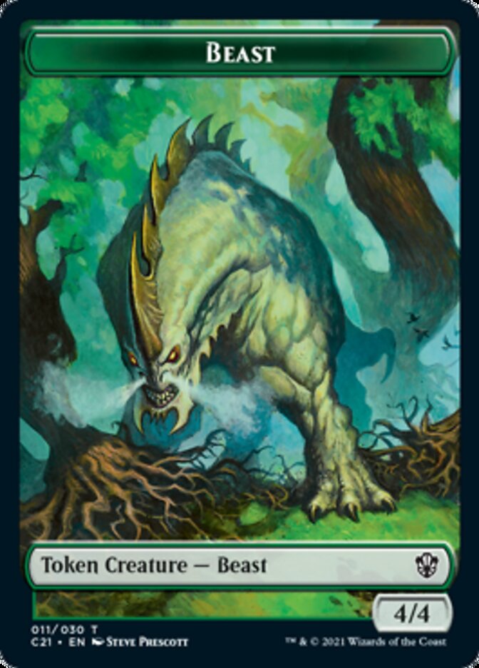 Beast (011) // Insect Double-Sided Token [Commander 2021 Tokens] | Gate City Games LLC