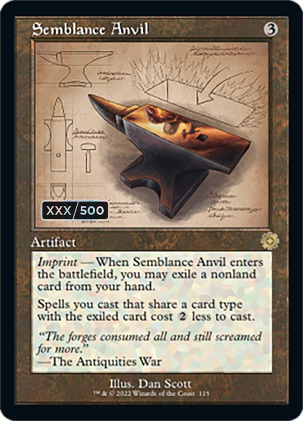 Semblance Anvil (Retro Schematic) (Serialized) [The Brothers' War Retro Artifacts] | Gate City Games LLC