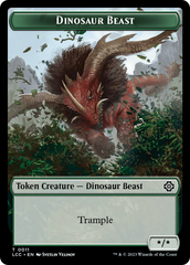 Dinosaur Beast // Dinosaur Double-Sided Token [The Lost Caverns of Ixalan Commander Tokens] | Gate City Games LLC