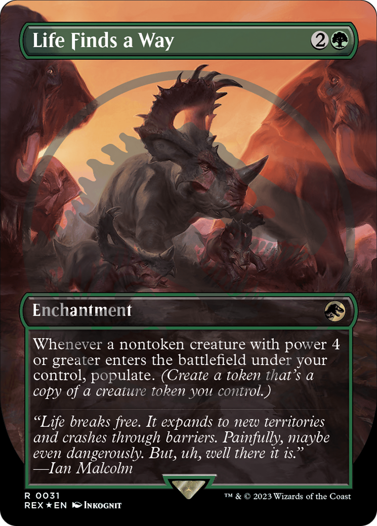 Life Finds a Way (Emblem) (Borderless) [Jurassic World Collection Tokens] | Gate City Games LLC