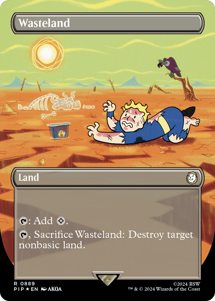 Wasteland (Borderless) (Surge Foil) [Fallout] | Gate City Games LLC