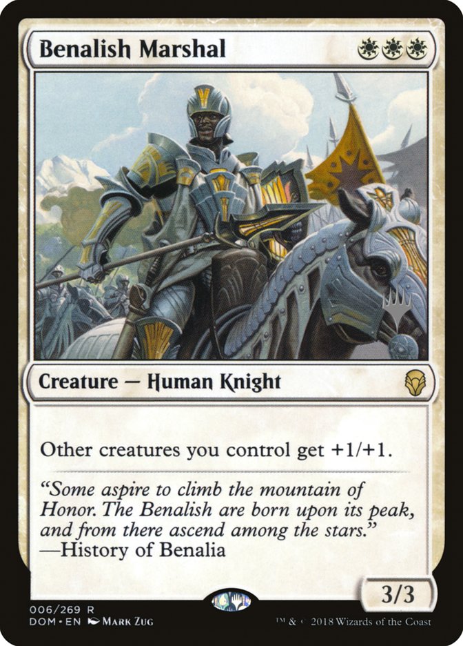 Benalish Marshal (Promo Pack) [Dominaria Promos] | Gate City Games LLC