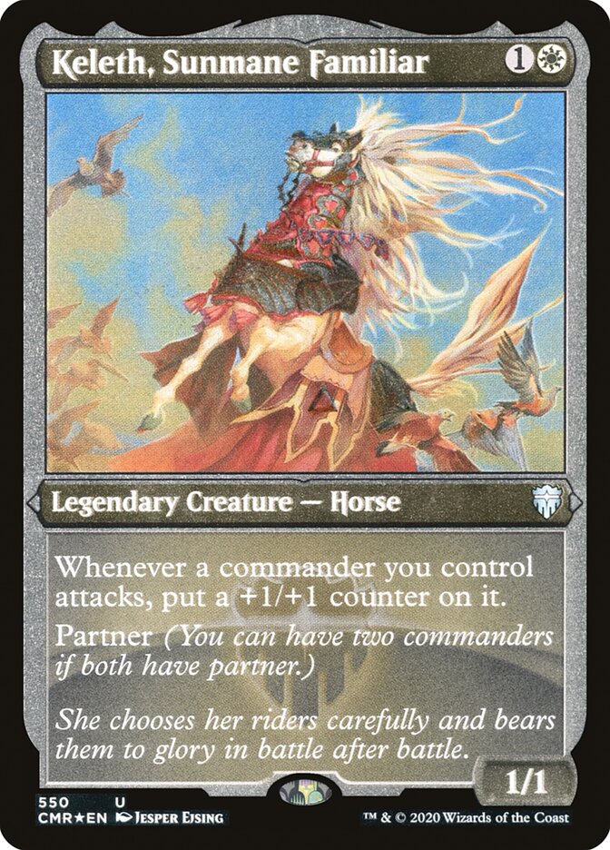Keleth, Sunmane Familiar (Etched) [Commander Legends] | Gate City Games LLC