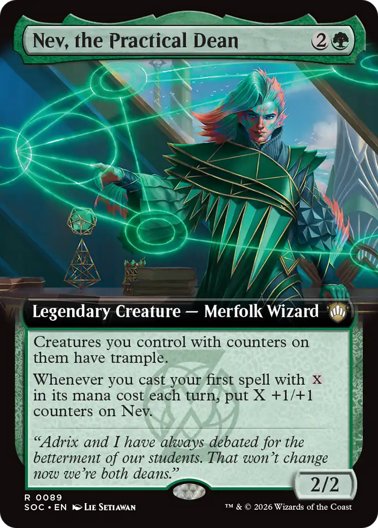 Nev, the Practical Dean (Extended Art) [Secrets of Strixhaven Commander] | Gate City Games LLC