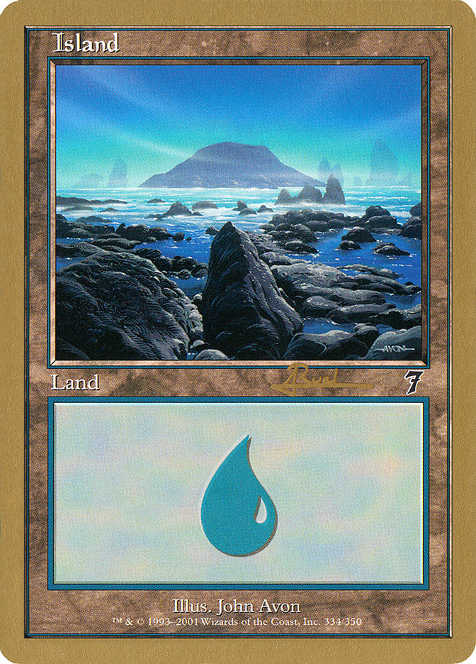 Island (ar334) (Antoine Ruel) [World Championship Decks 2001] | Gate City Games LLC