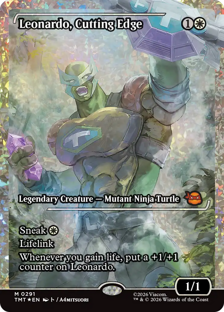 Leonardo, Cutting Edge (Showcase) (Fracture Foil) [Teenage Mutant Ninja Turtles] | Gate City Games LLC