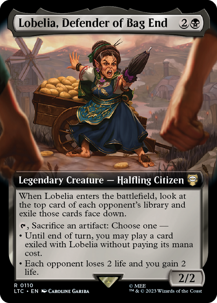 Lobelia, Defender of Bag End (Extended Art) [The Lord of the Rings: Tales of Middle-Earth Commander] | Gate City Games LLC