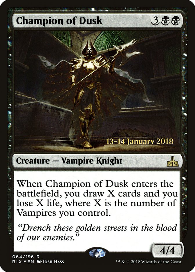 Champion of Dusk [Rivals of Ixalan Prerelease Promos] | Gate City Games LLC