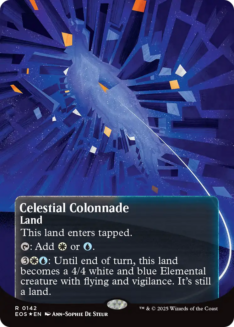 Celestial Colonnade (0142) (Borderless) (Galaxy Foil) [Edge of Eternities: Stellar Sights] | Gate City Games LLC