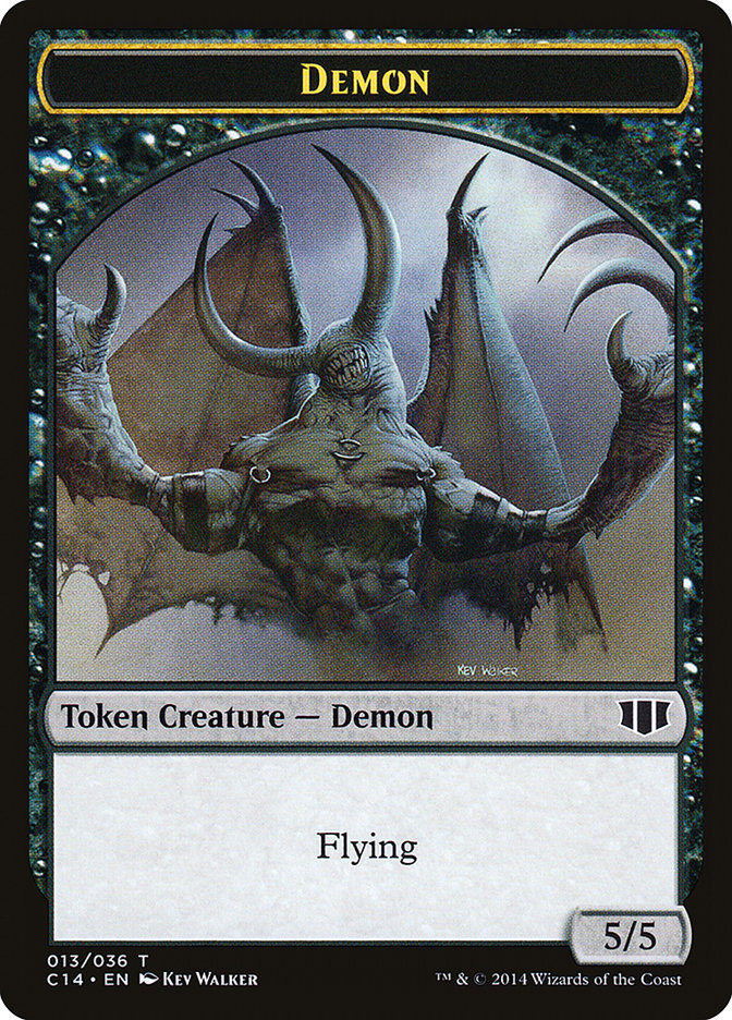 Demon (013/036) // Zombie (016/036) Double-Sided Token [Commander 2014 Tokens] | Gate City Games LLC