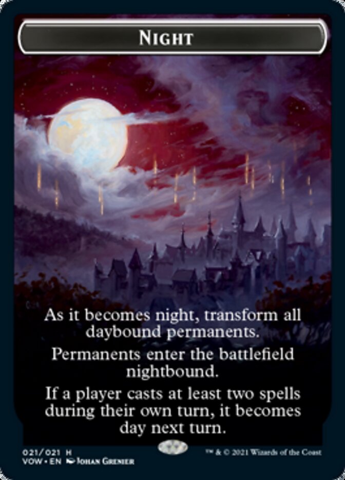 Day // Night Double-Sided Token [Innistrad: Crimson Vow Tokens] | Gate City Games LLC