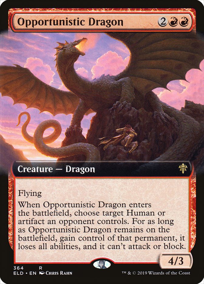 Opportunistic Dragon (Extended Art) [Throne of Eldraine] | Gate City Games LLC