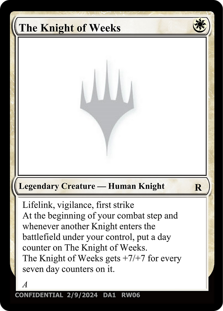 The Knight of Weeks [Unknown Event] | Gate City Games LLC