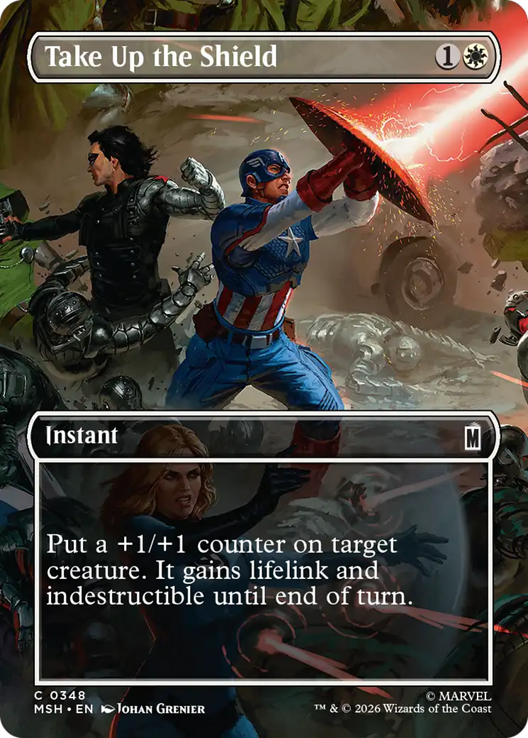 Take Up the Shield (Borderless) [Marvel Super Heroes] | Gate City Games LLC
