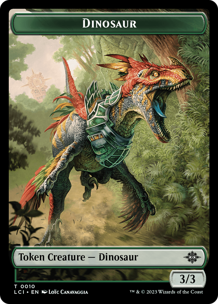 Gnome // Dinosaur (0010) Double-Sided Token [The Lost Caverns of Ixalan Tokens] | Gate City Games LLC