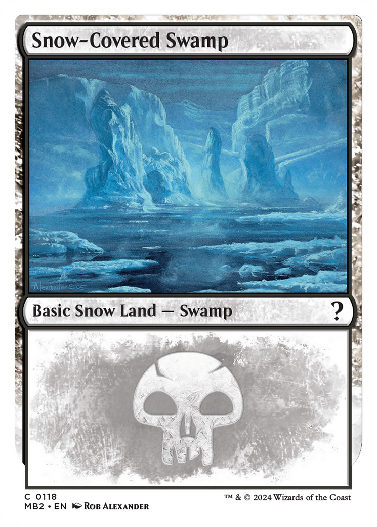 Snow-Covered Swamp (White Border) [Mystery Booster 2] | Gate City Games LLC