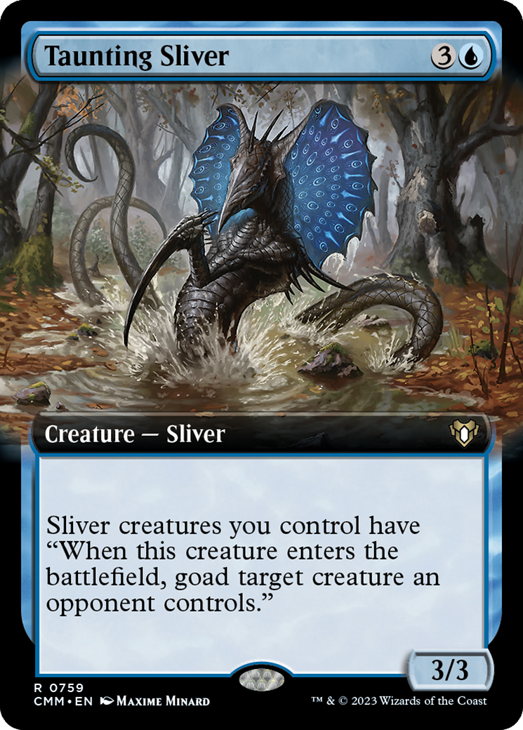 Taunting Sliver (Extended Art) [Commander Masters] | Gate City Games LLC