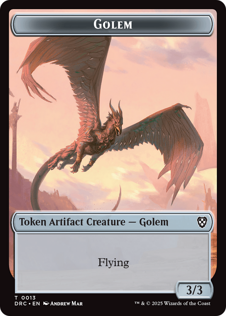 Construct // Golem (0013) Double-Sided Token [Aetherdrift Commander Tokens] | Gate City Games LLC