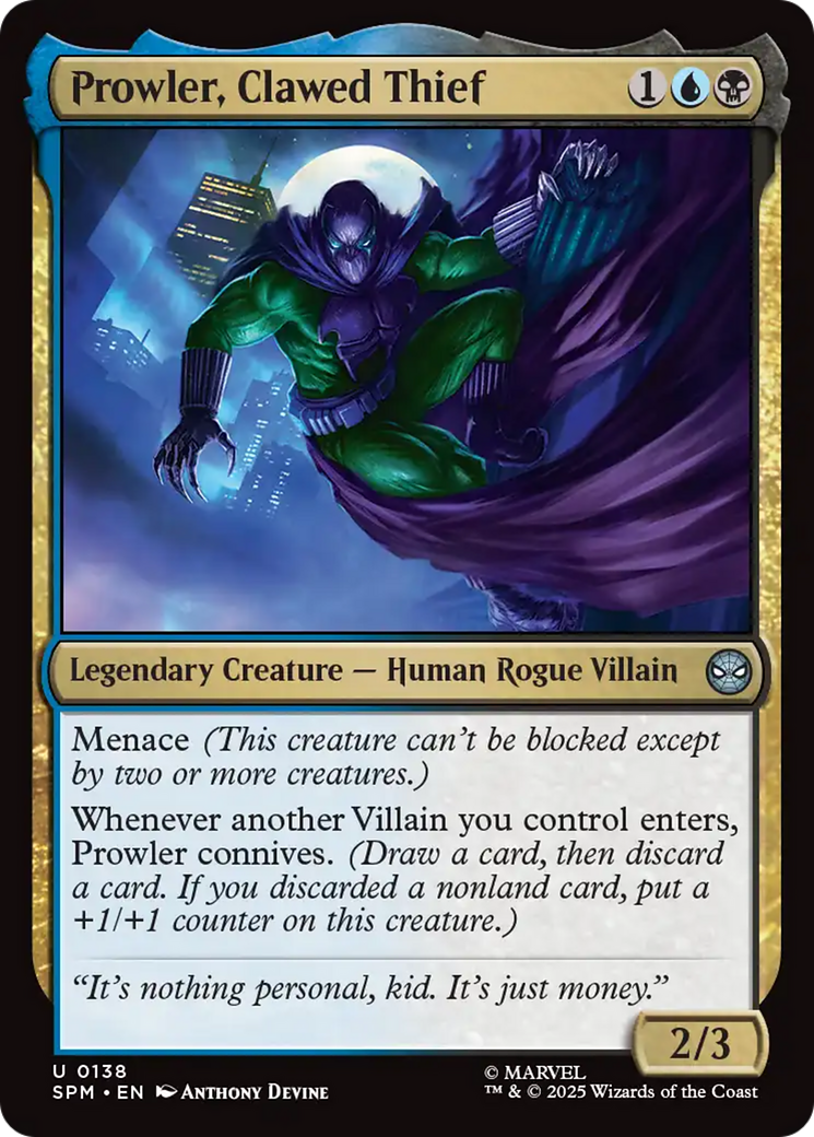 Prowler, Clawed Thief [Marvel's Spider-Man] | Gate City Games LLC