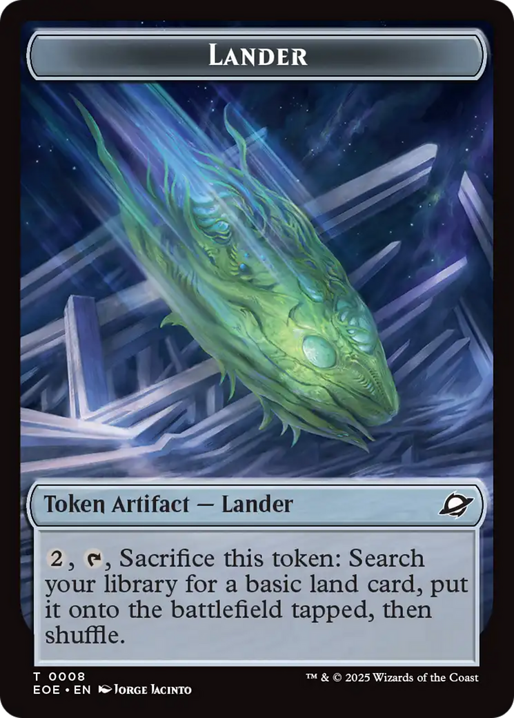 Human Soldier // Lander (0008) Double-Sided Token [Edge of Eternities Tokens] | Gate City Games LLC