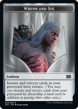 Wrenn and Six Emblem // Monk Double-Sided Token [Double Masters 2022 Tokens] | Gate City Games LLC