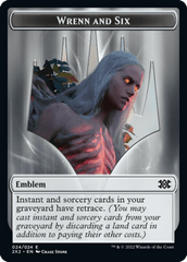 Wrenn and Six Emblem // Monk Double-Sided Token [Double Masters 2022 Tokens] | Gate City Games LLC