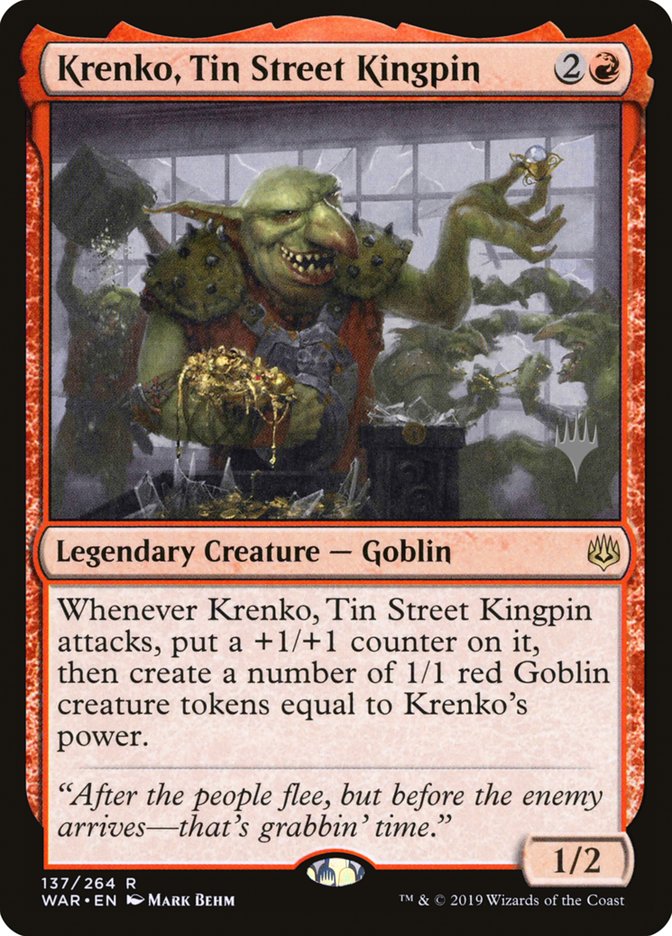 Krenko, Tin Street Kingpin (Promo Pack) [War of the Spark Promos] | Gate City Games LLC