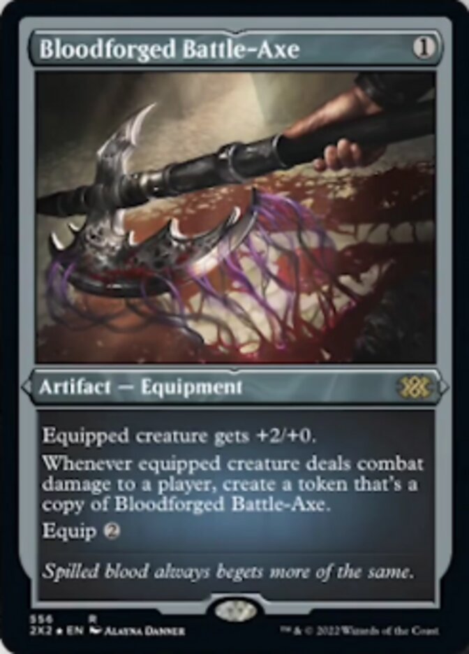 Bloodforged Battle-Axe (Foil Etched) [Double Masters 2022] | Gate City Games LLC