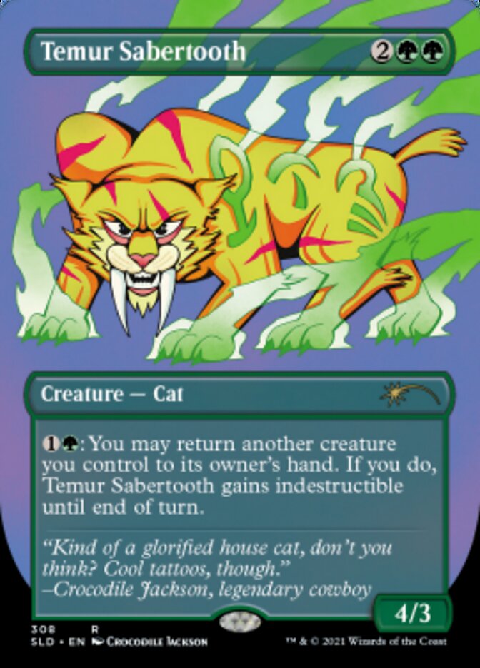 Temur Sabertooth (Borderless) (Foil Etched) [Secret Lair Drop Series] | Gate City Games LLC