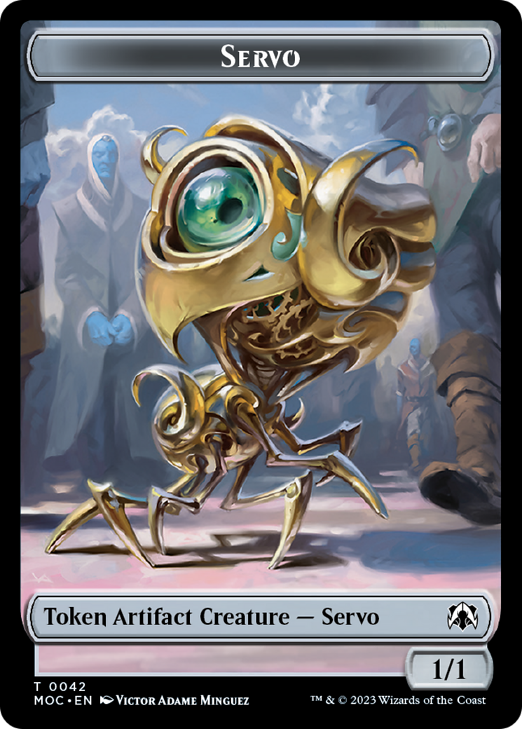 Feather // Servo Double-Sided Token [March of the Machine Commander Tokens] | Gate City Games LLC