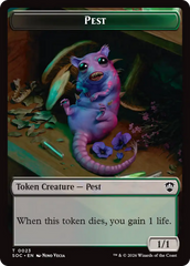 Saproling // Pest (0023) Double-Sided Token [Secrets of Strixhaven Commander Tokens] | Gate City Games LLC