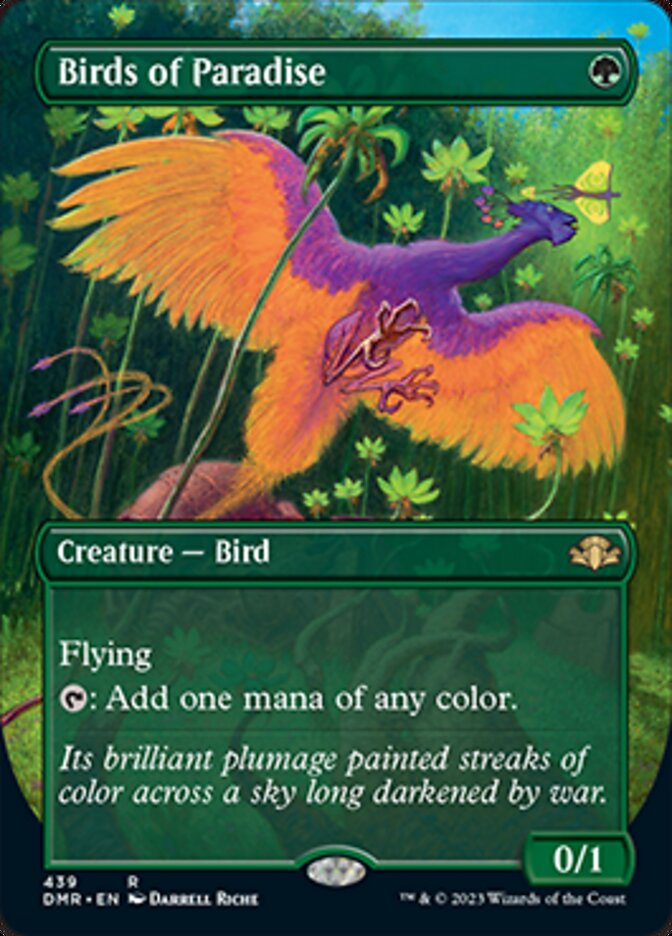 Birds of Paradise (Borderless Alternate Art) [Dominaria Remastered] | Gate City Games LLC