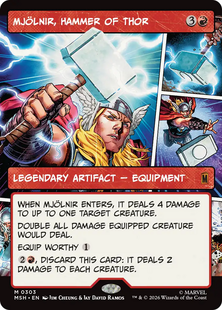 Mjolnir, Hammer of Thor (Borderless) (0303) [Marvel Super Heroes] | Gate City Games LLC